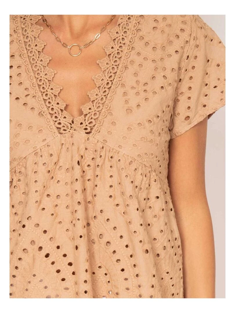 Blouse broderie anglaise FADIA   Beige
