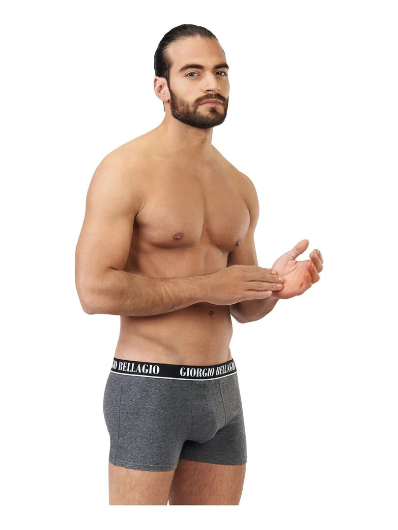 Lot de 9 Boxers coton homme Smart Giorgio Bellagio   Noir Argenté Gris