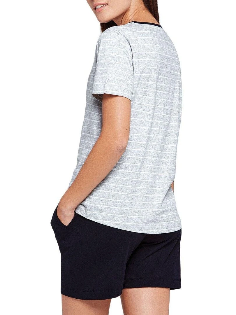Ensemble pyjama court en coton bio Organic Gris