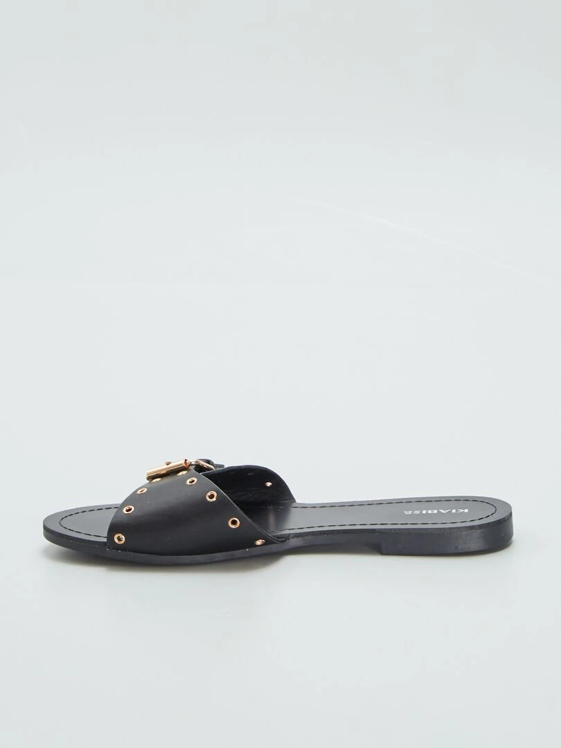 Mules avec brides à boucles   Noir