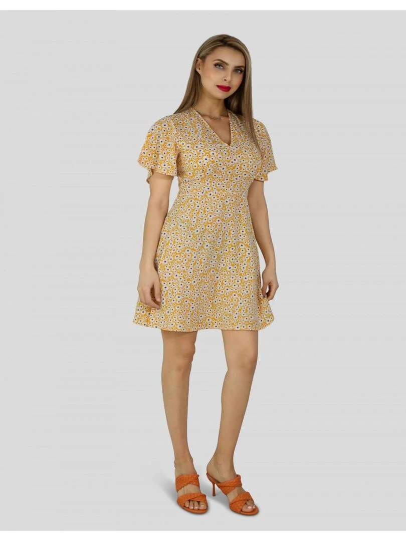 Robe courte Kebello Jaune