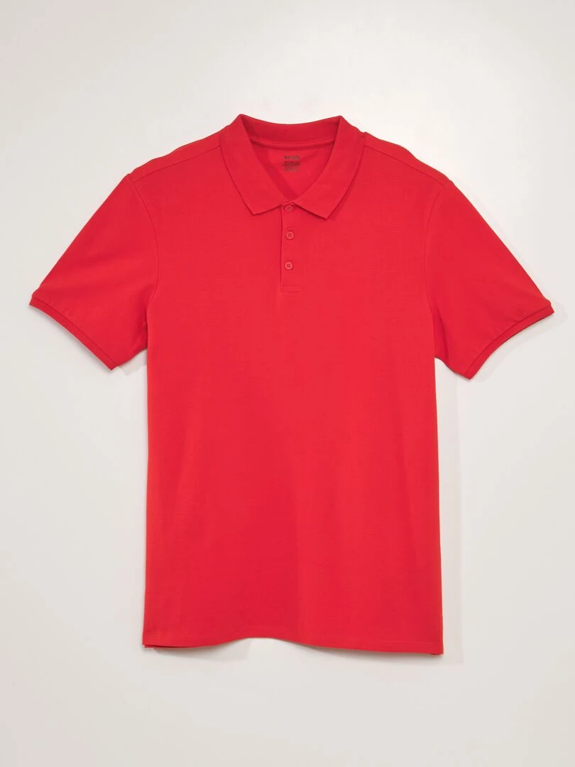 Polo en piqué de coton Rouge