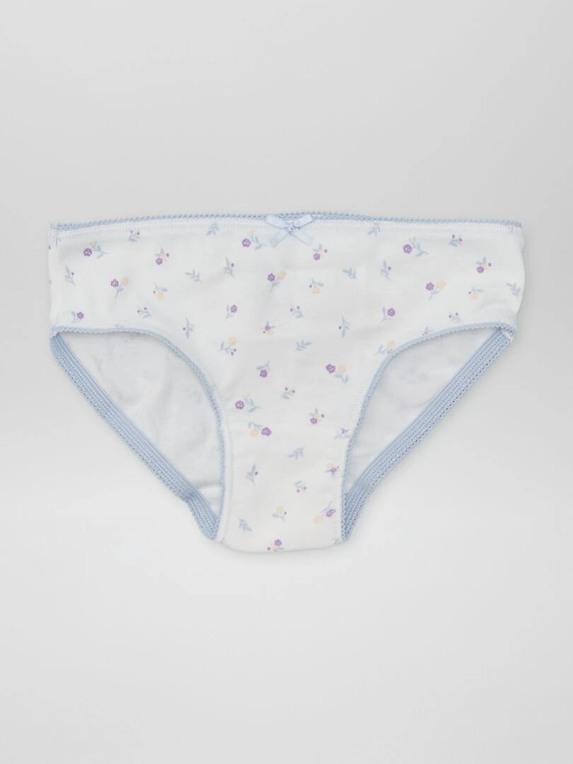 Lot de 3 culottes en jersey Blanc/bleu