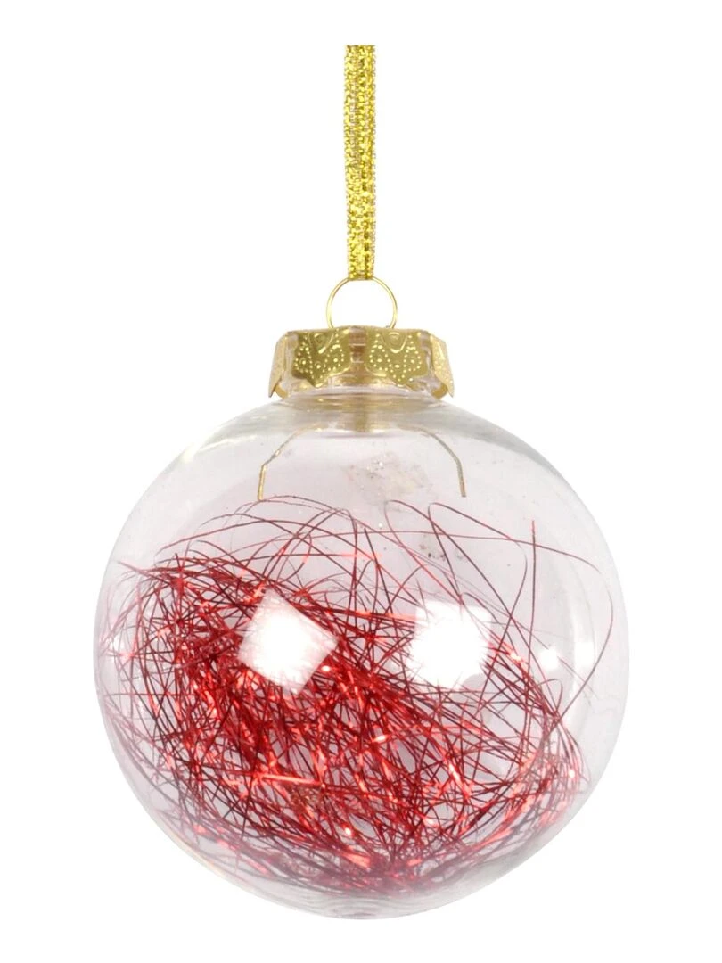 1 boule de noel cheveux d'anges rouge Rouge