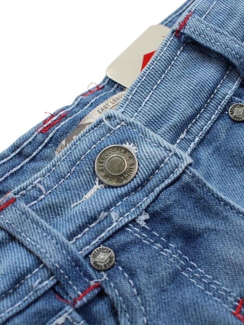 Lee Cooper   Short fille imprimé logo en coton   Bleu