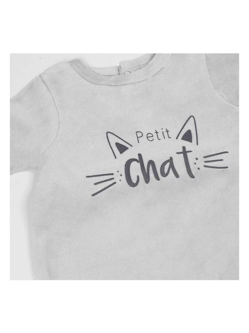 Pyjama bébé modèle petit chat   Gris