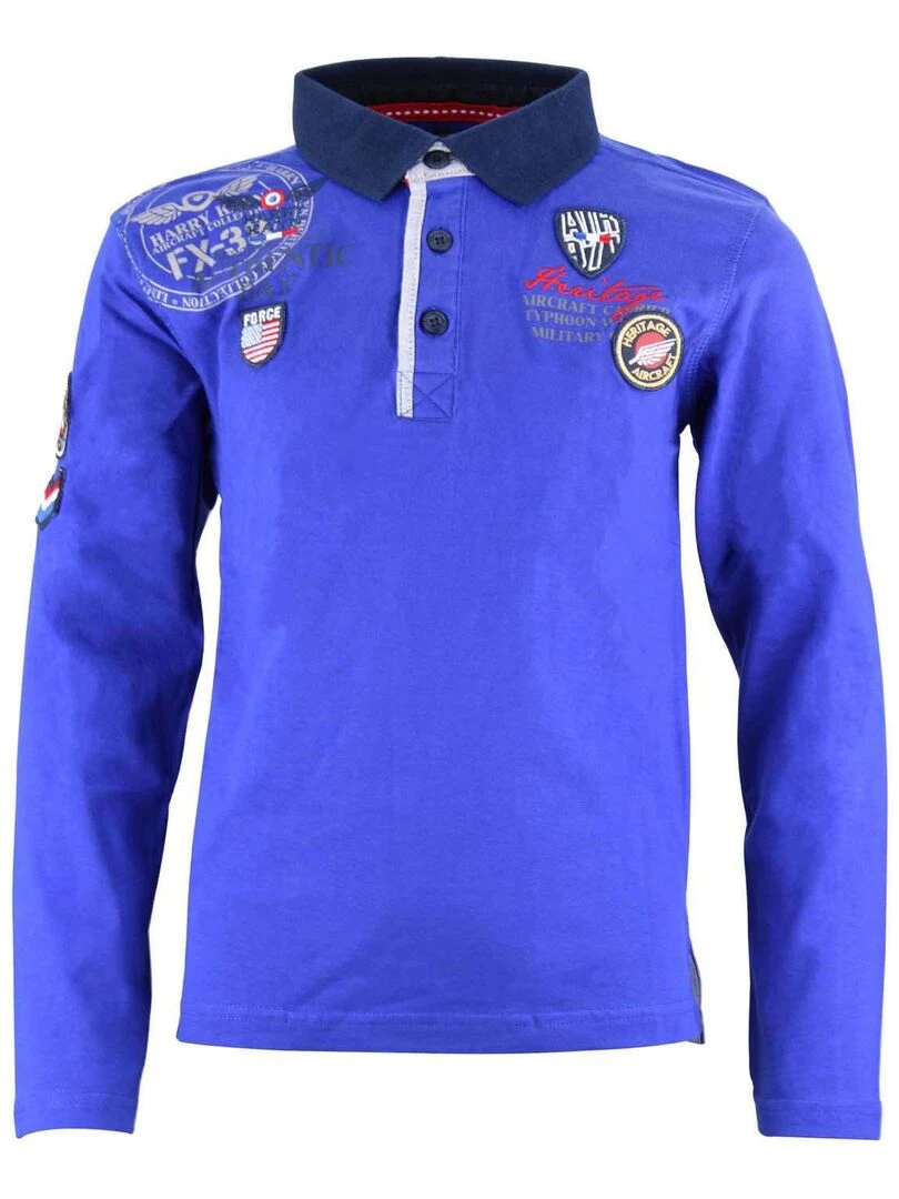 Polo manches longues garçon ECEGAM HARRY KAYN Bleu