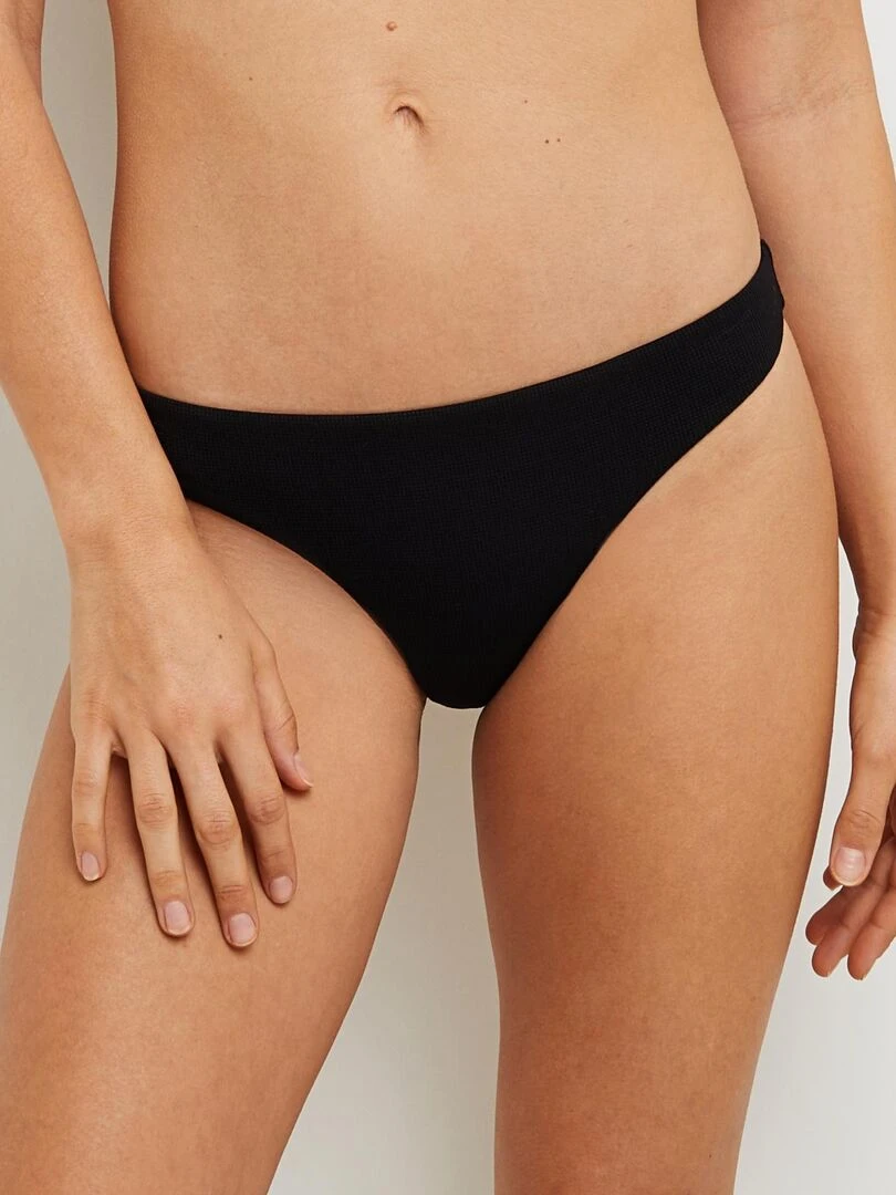 Maillot de bain slip midi Malou RougeGorge Lingerie Noir