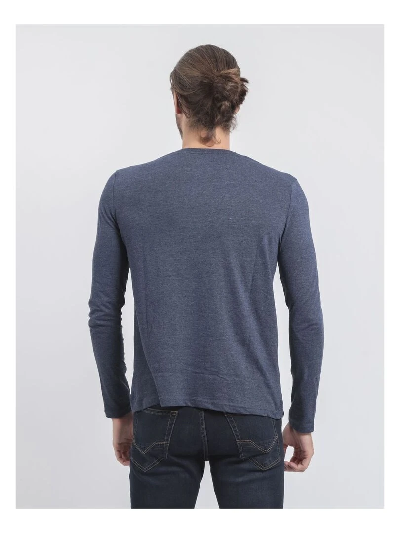 T shirt manches longues col rond JORIMUX   Bleu marine