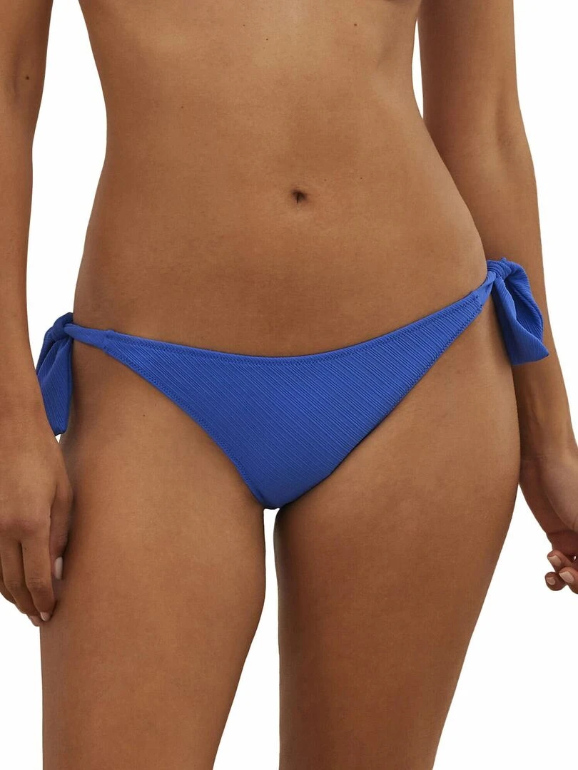 Bas maillot de bain brésilien taille basse à nouettes Daiquiri Bleu