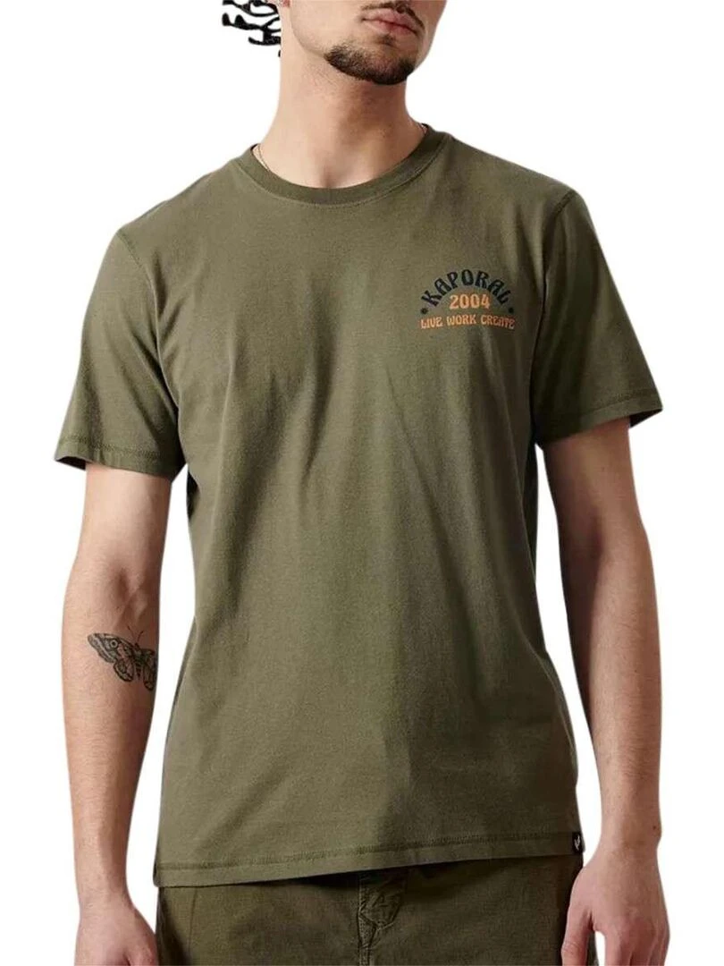 KAPORAL   T shirt coton col rond   Kaki