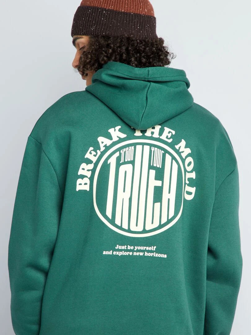 Sweat à capuche à motifs Vert