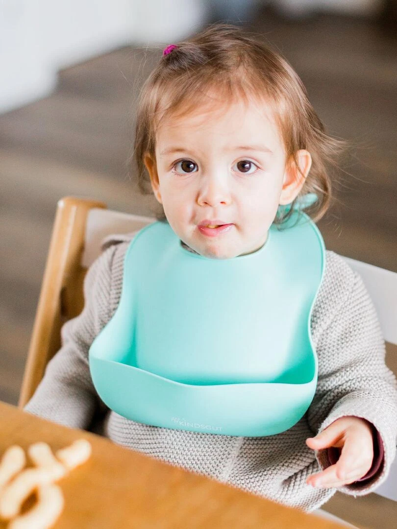 Bavoir bébé en silicone   Bleu turquoise