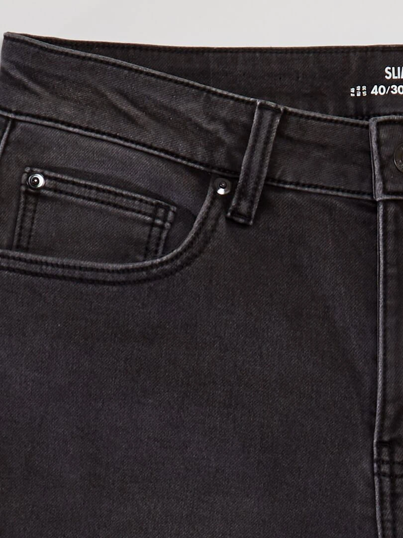 Jean slim stretch   L30   Gris/noir