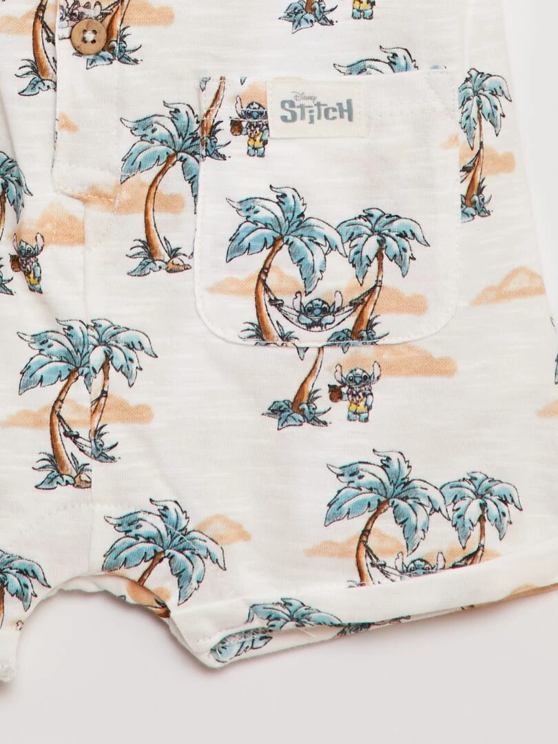 Barboteuse courte 'Disney' Blanc Stitch