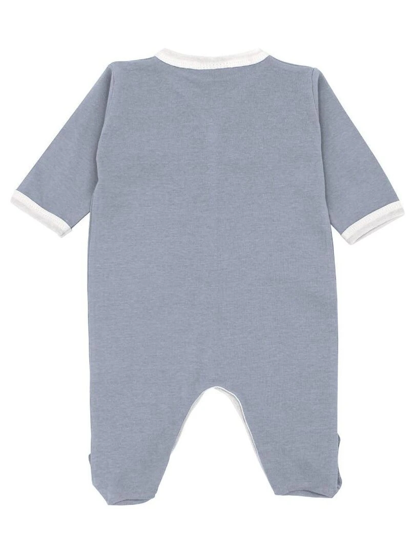 Pyjama été léger   100% coton biologique   1 à 6 mois   Bleu marine