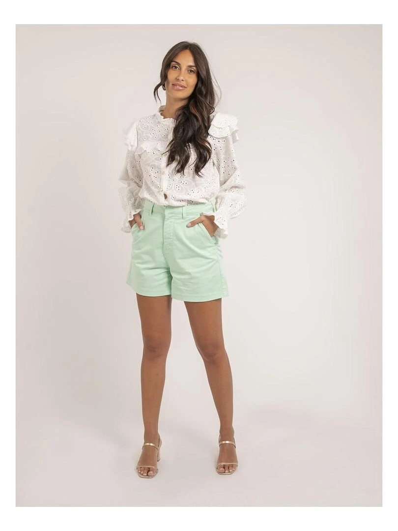 Short chino XIMENA   Vert d'eau