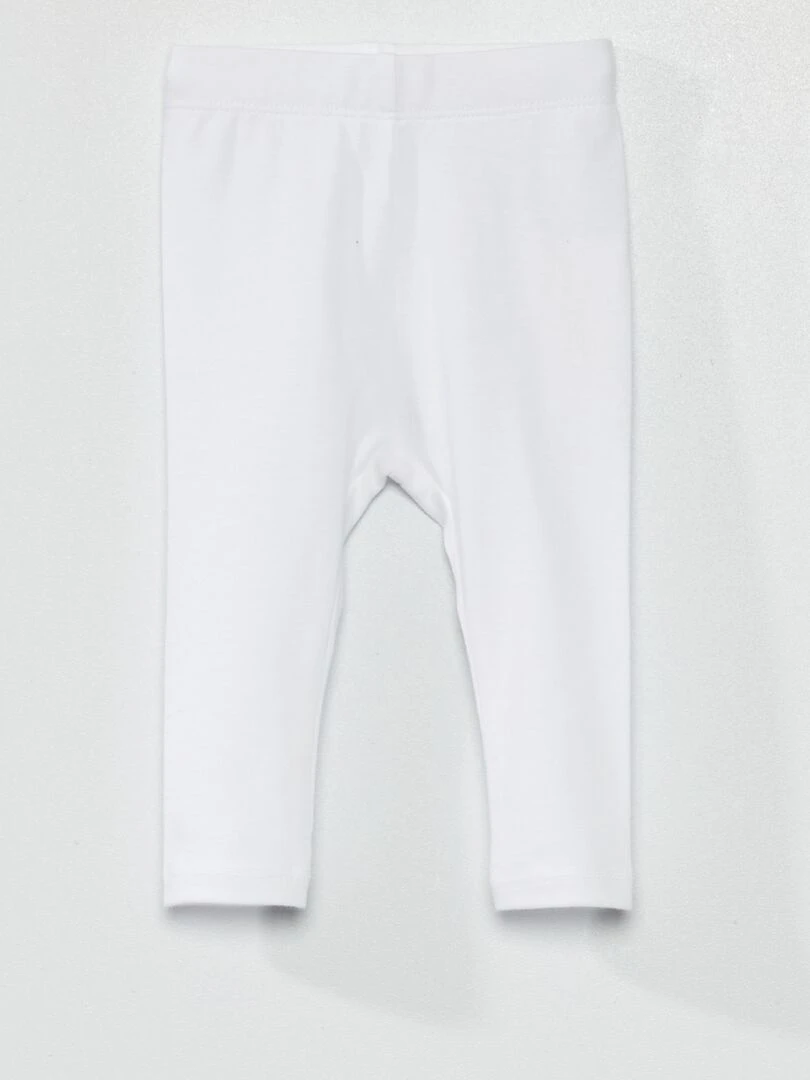 Legging long uni en maille jersey blanc