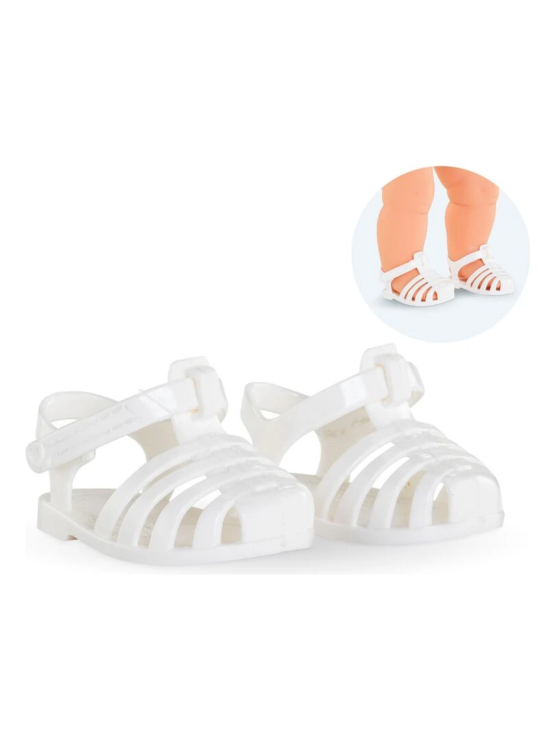 Sandales Blanches pour poupon 36 cm Blanc