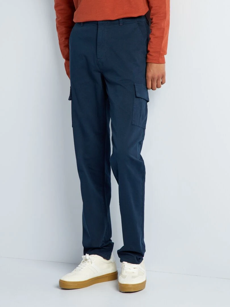 Pantalon droit avec poches sur les côtés +1m90 L36 Bleu