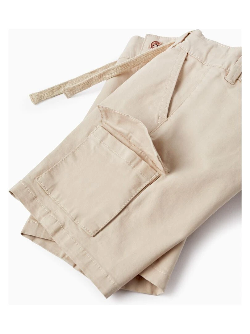 Short Cargo en Coton pour Bébé Garçon   Beige clair