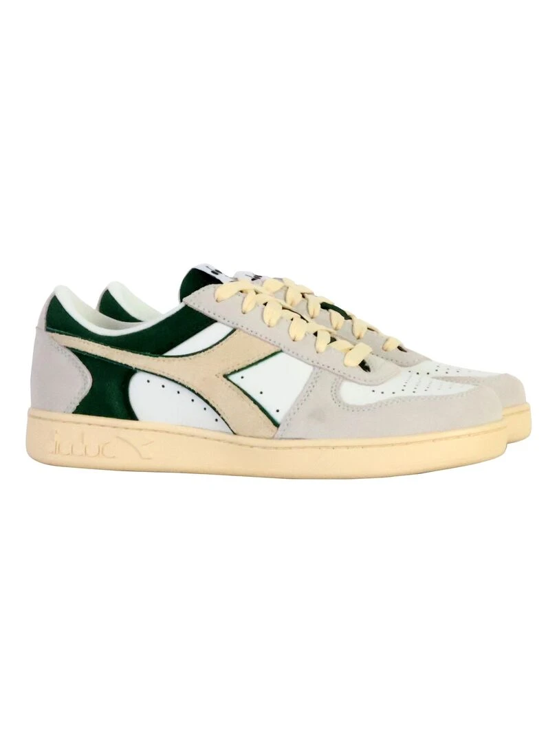 Basket Cuir Diadora Magic Low Suede   Blanc