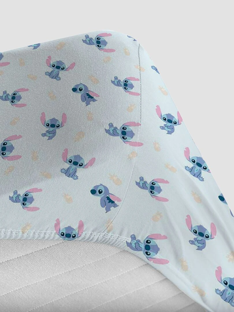 Drap housse 'Stitch'   Bleu