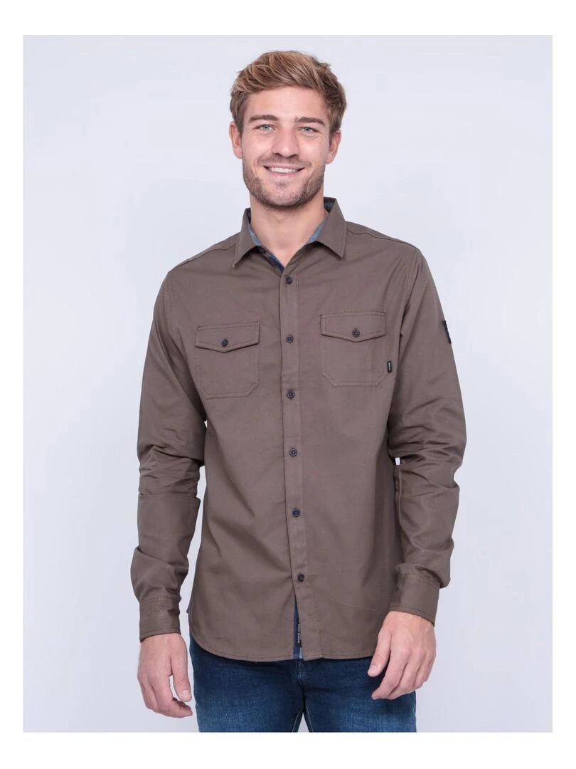 Chemise manches longues pur coton TYREX Kaki
