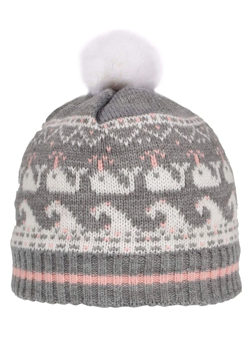 Bonnet Jacquard Baleine 2/4 ans Gris Gris