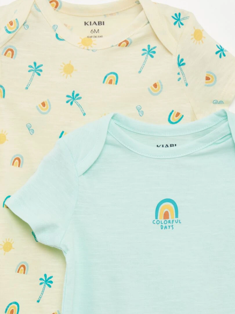 Lot de 2 barboteuses chinés   Jaune/vert