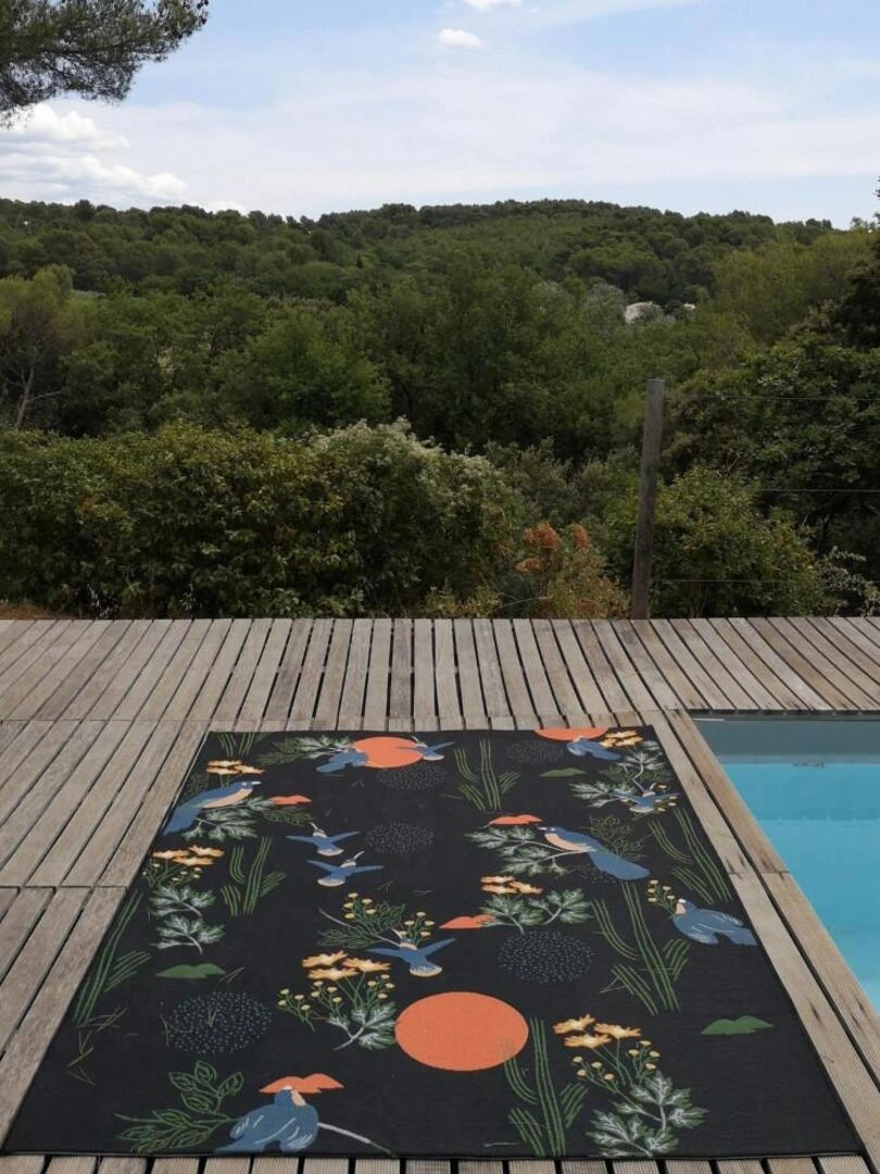 Tapis Enfant Bloom par Nattiot 140 x 200 cm Nattiot Noir