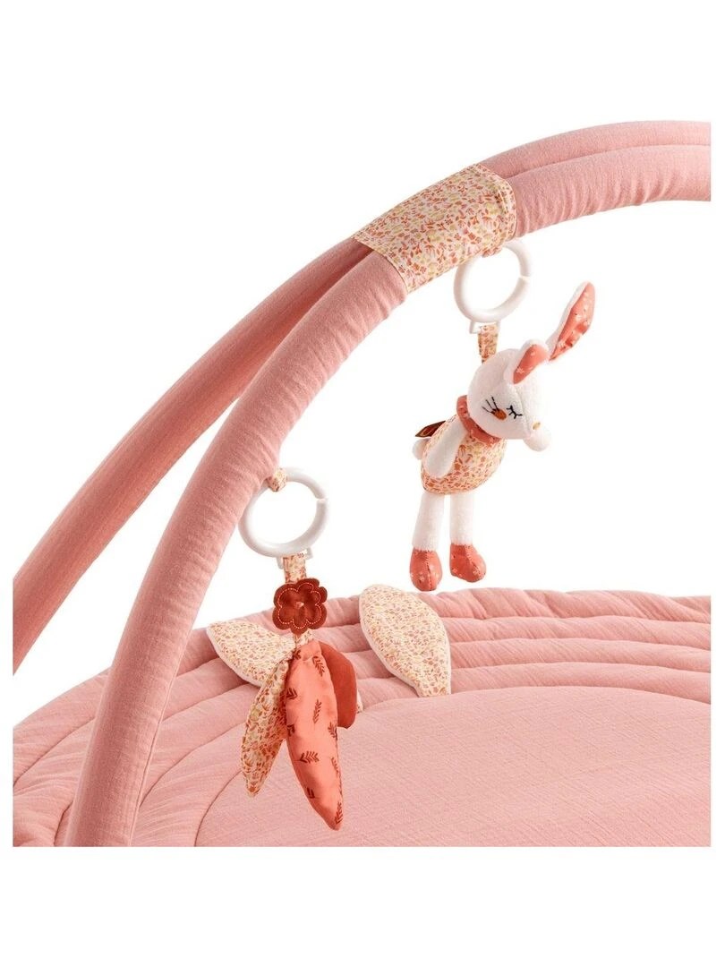 Tapis d'éveil avec arches en coton rose Rose