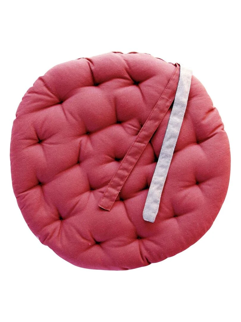 Galette de chaise ronde matelassée VALAYANS Rouge