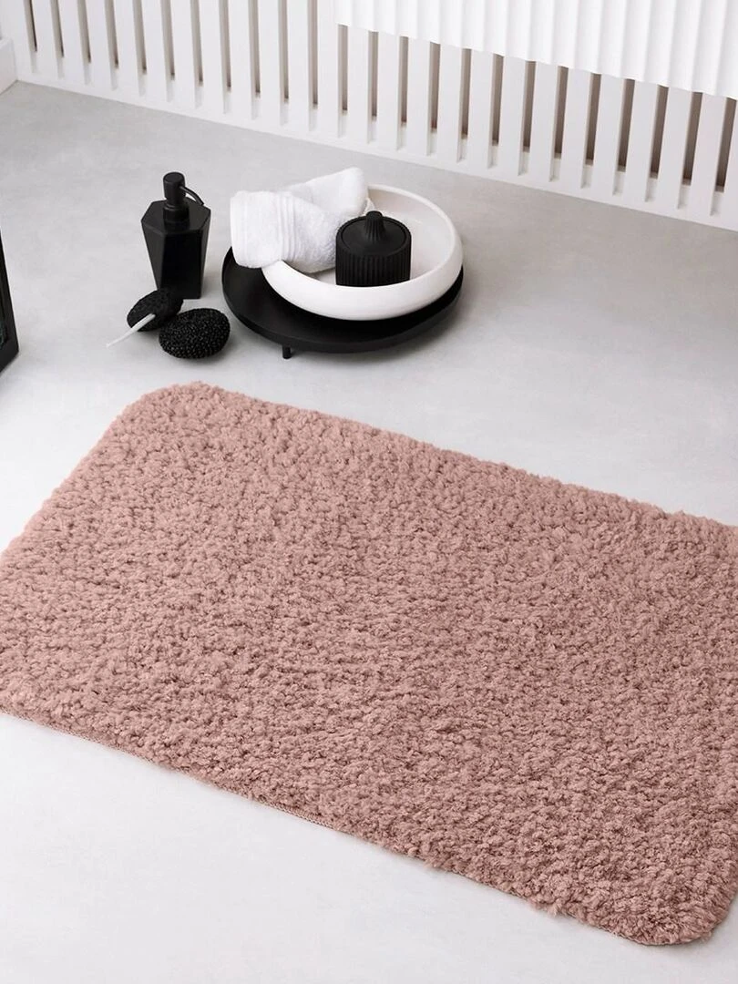 Tapis de bain tufté uni 'ESSENTIAL' 'TODAY' Rose