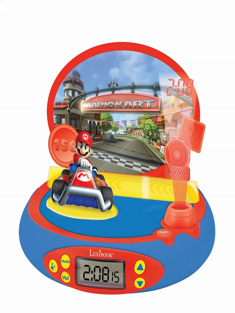 Réveil Projecteur Nintendo Avec Mario Kart En 3d Et Des Sons Du Jeu Vidéo N/A