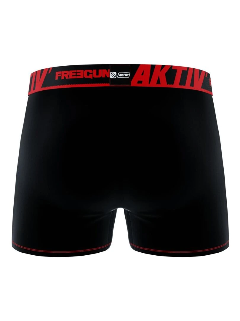 Lot de 4 boxers en coton homme Aktiv Freegun   Noir