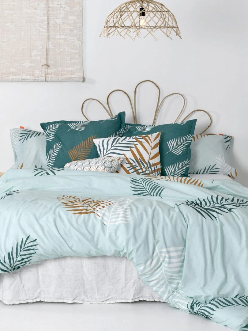 Housse de couette Foliage mint "Happyfriday" Blanc