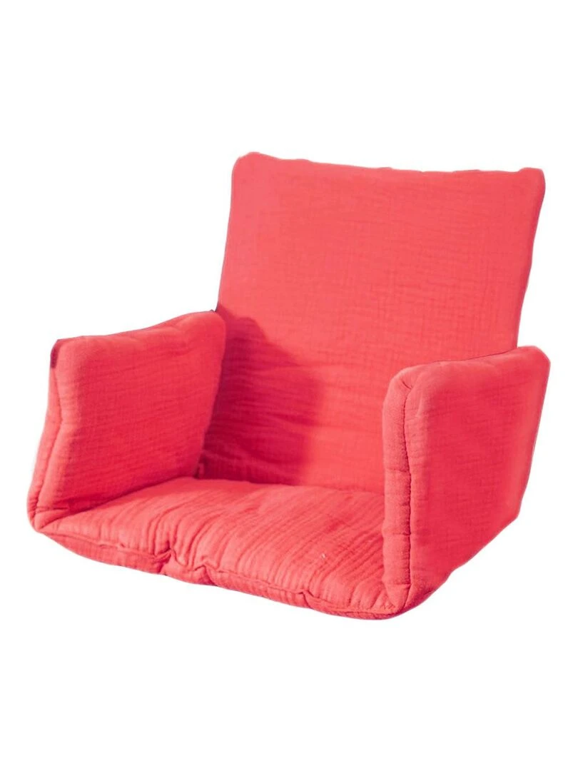 Coussin de Chaise Haute en Coton Bio Fraise Rouge