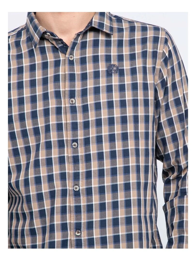 Chemise manches longues carreaux TRENOL   Beige