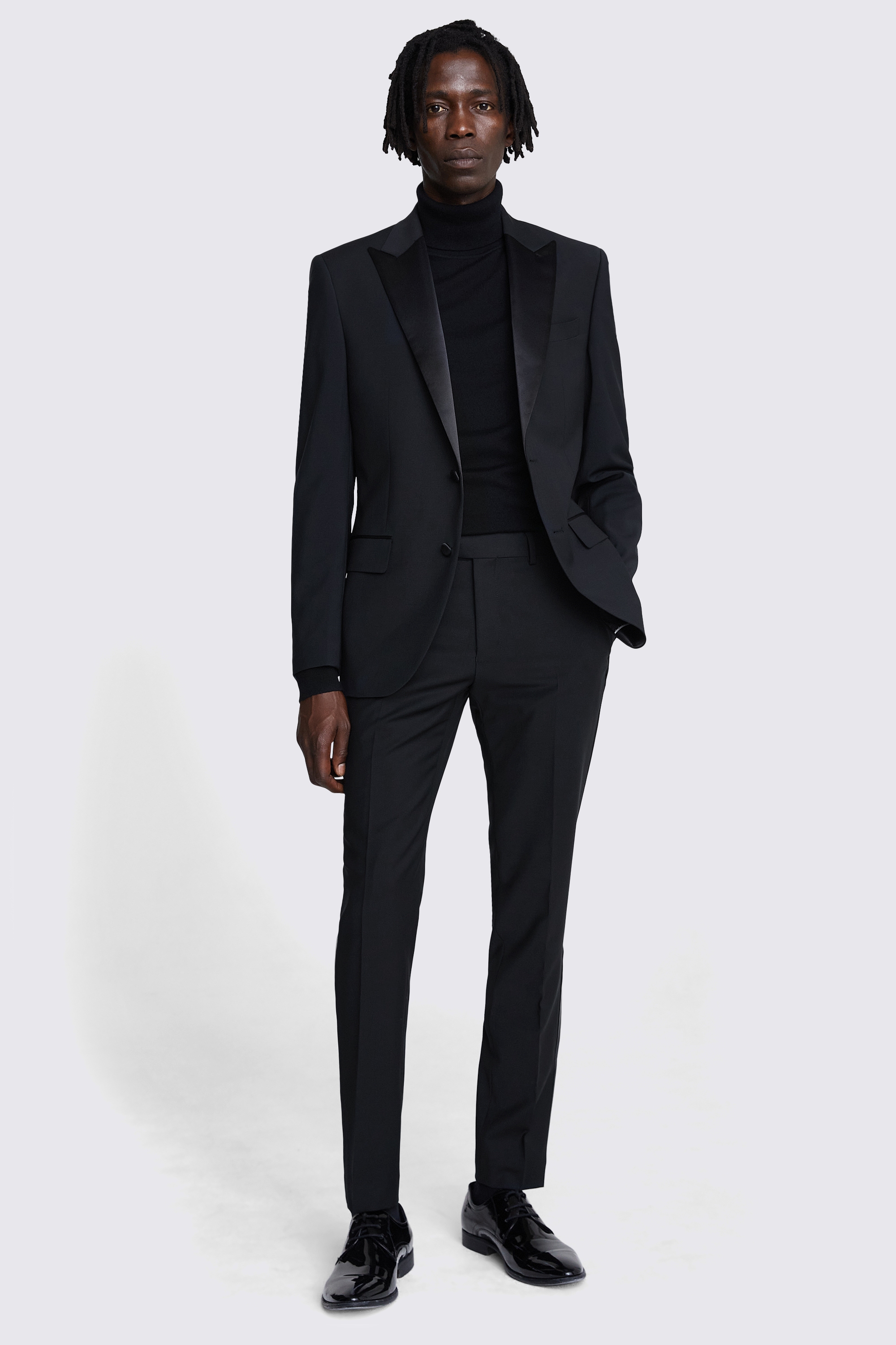 Slim Fit Black Notch Lapel Tuxedo Jacket   Buy Online at Moss