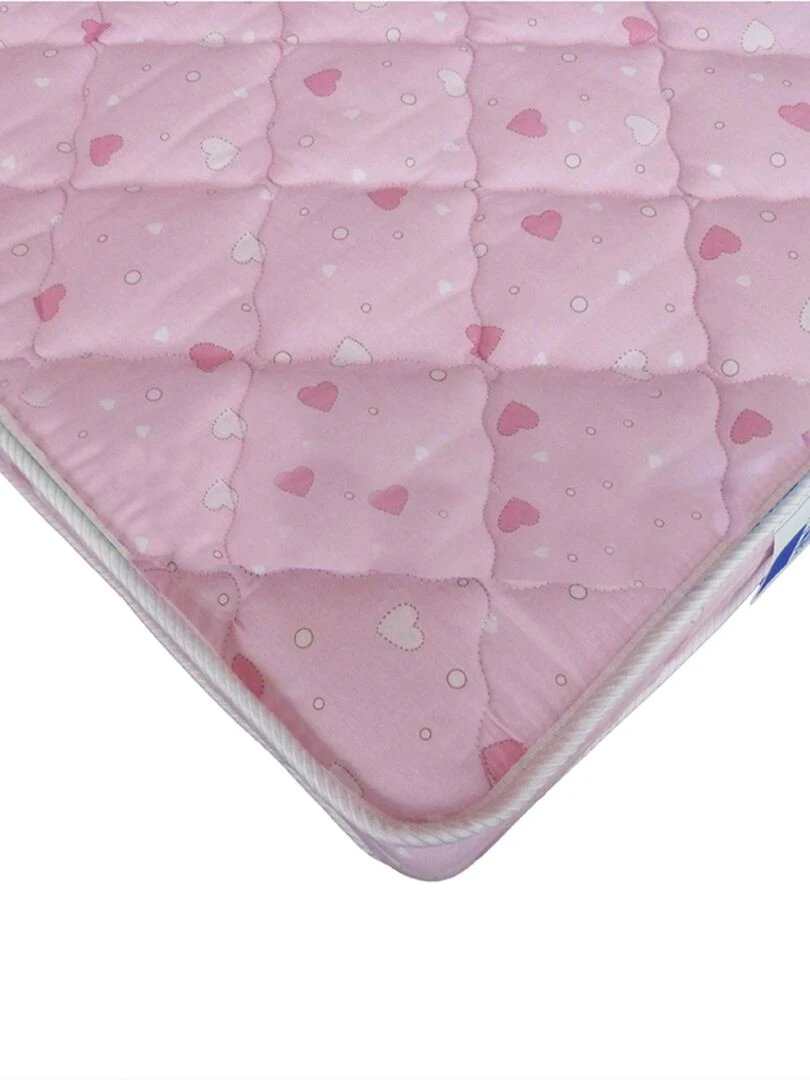 Matelas Bébé 100% Coton hypoallergénique en Mousse FERME Fabriqué en France Couleur Rose    Rose
