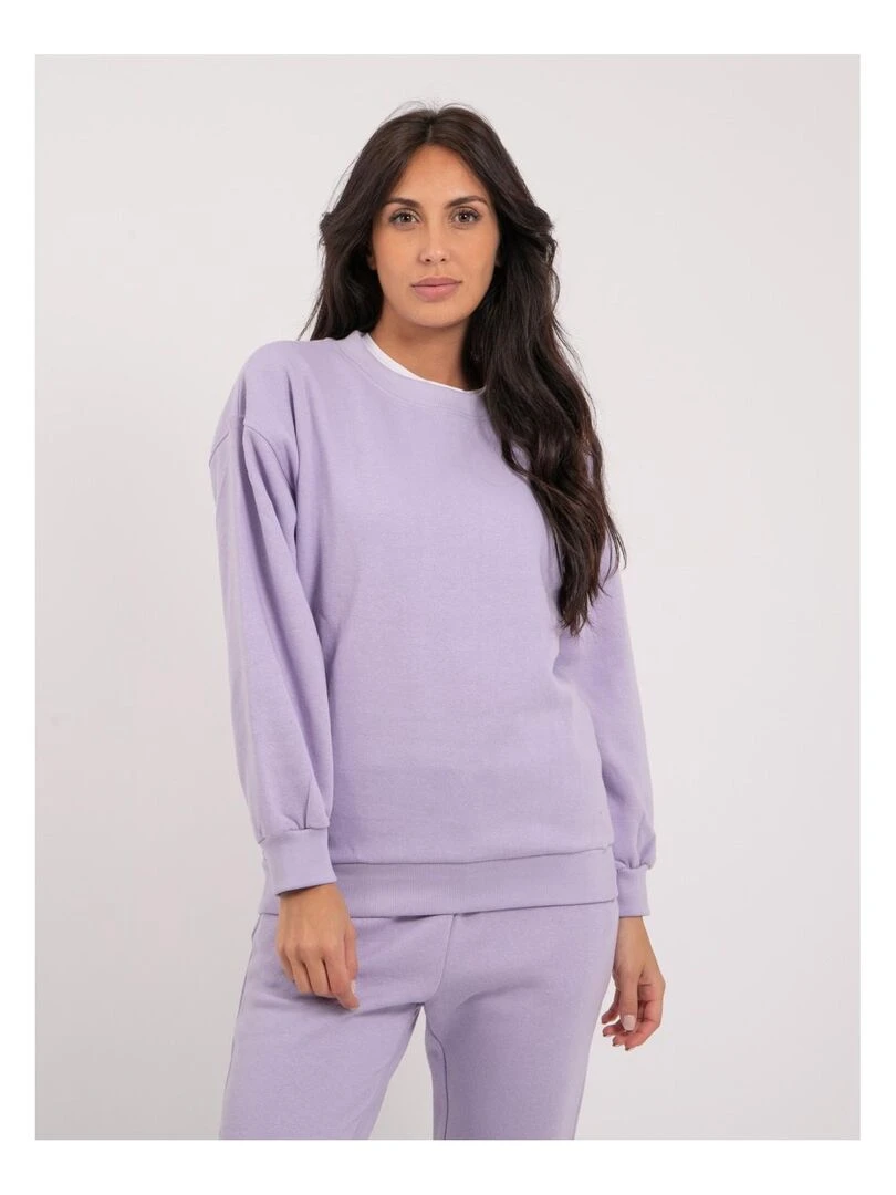 Sweatshirt col rond YORK Violet clair