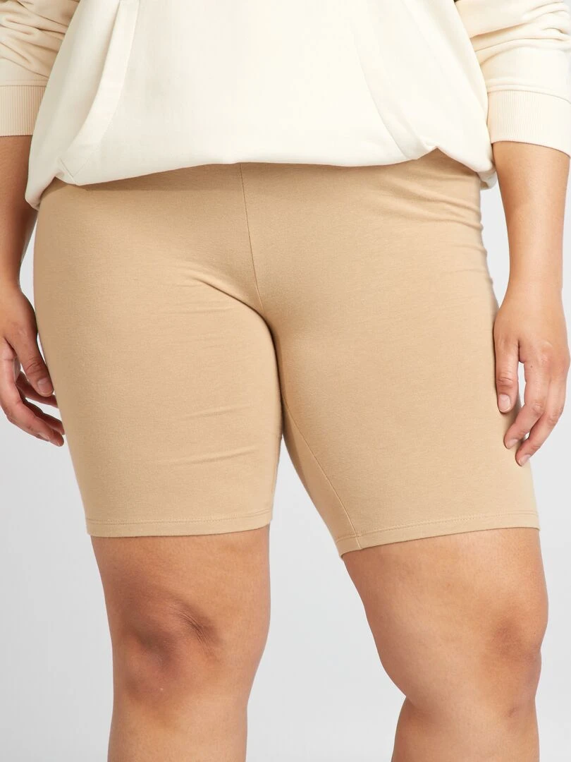 Cycliste en coton stretch Beige