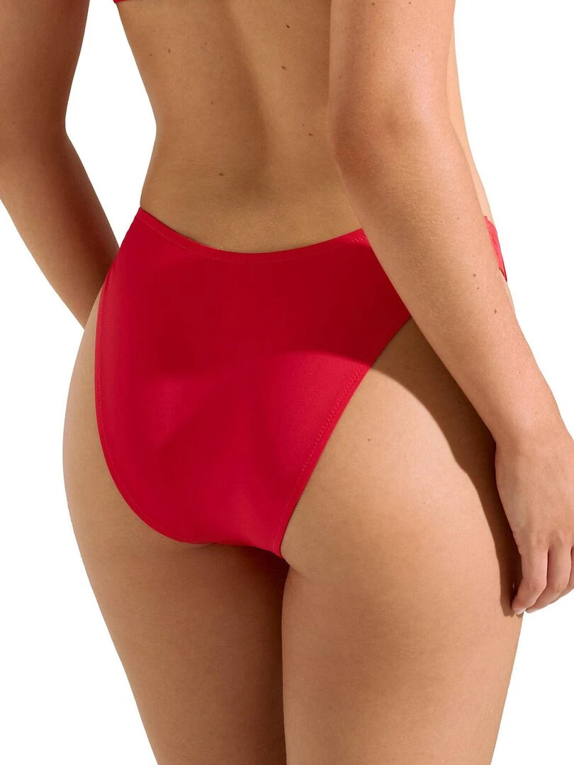 Bas maillot slip de bain échancré taille basse Quito Rouge