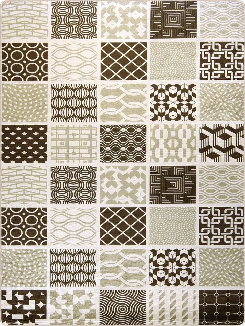 Tapis Carreaux de ciment Marron Marron