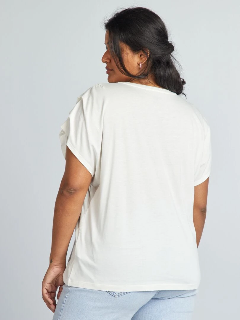 T shirt uni manches courtes   blanc