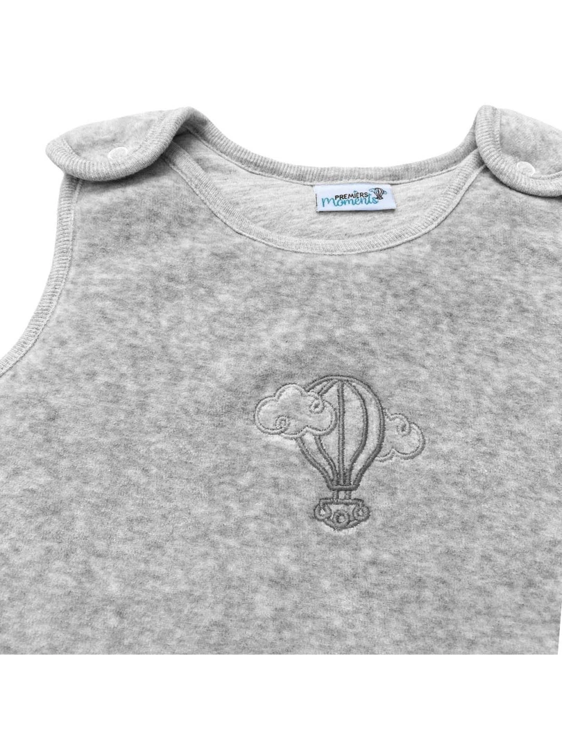 Gigoteuse Velours 0 3 mois 100% Coton Bio couleur Perle   Gris