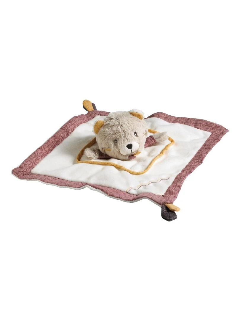 Doudou mouchoir Ours en velours beige SAUTHON Beige