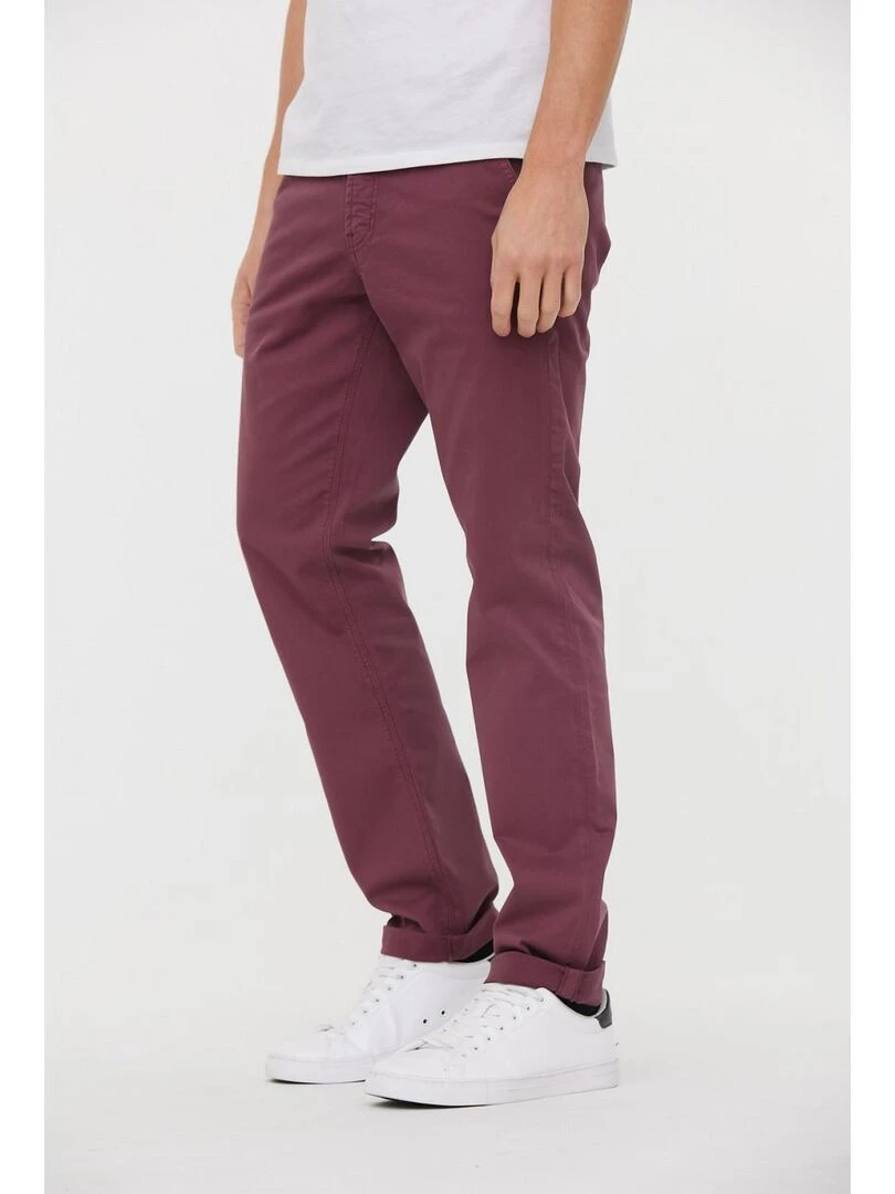 Lee Cooper   Pantalon coton straight GALANT   Rouge foncé
