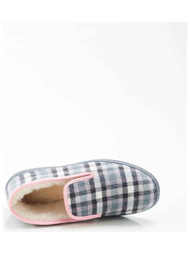 Charentaises carreaux ou unies Thermolactyl Damart Gris